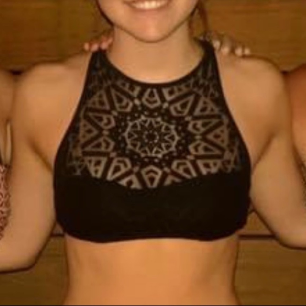 Black bikini halter top size small